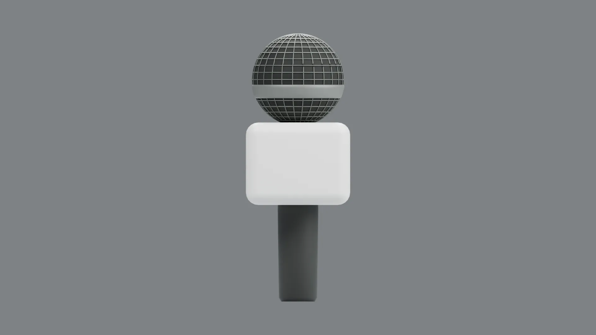News Microphone with Rounded White Mic Flag Low-poly 3D model
