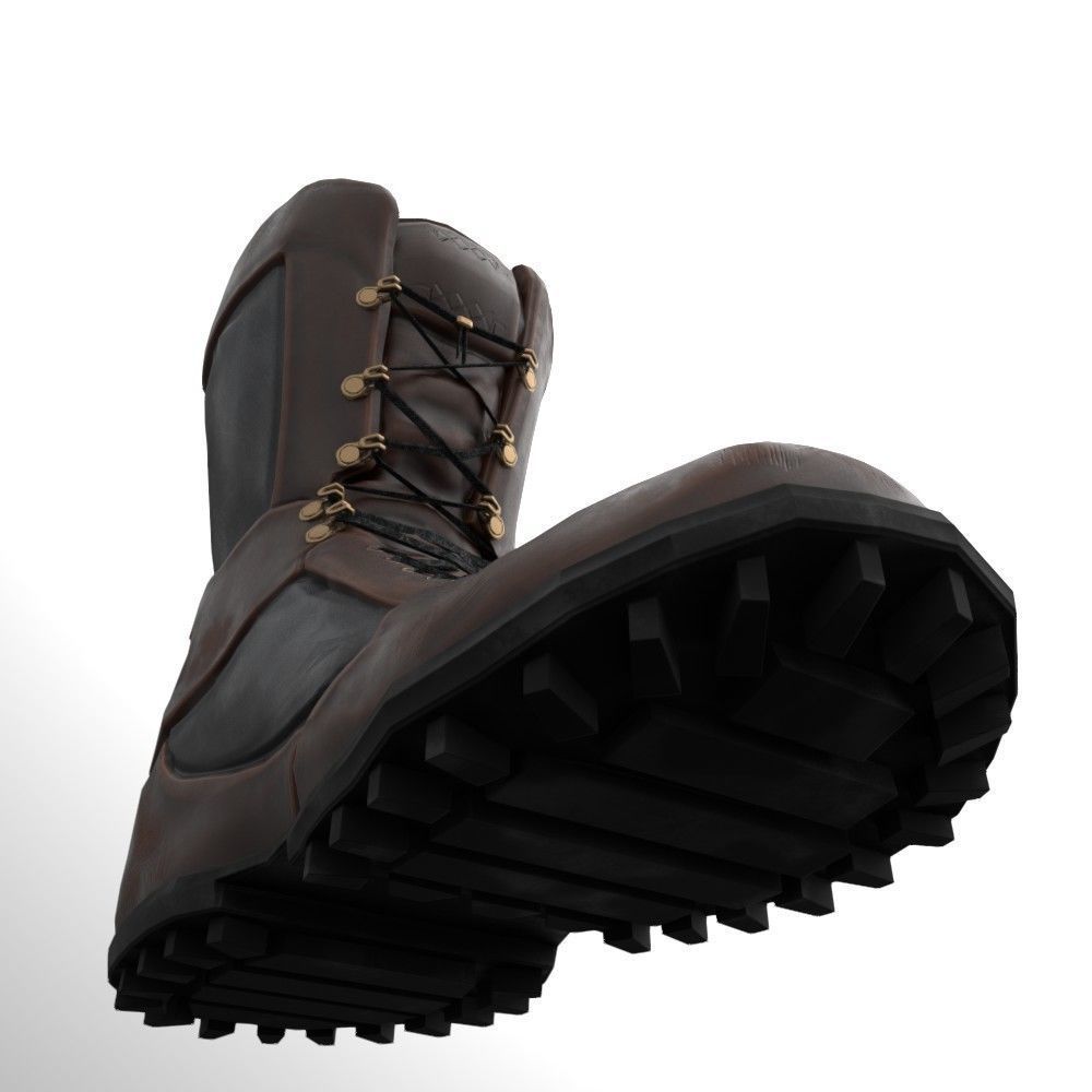 Hiking Boot Low-poly 3D model_3