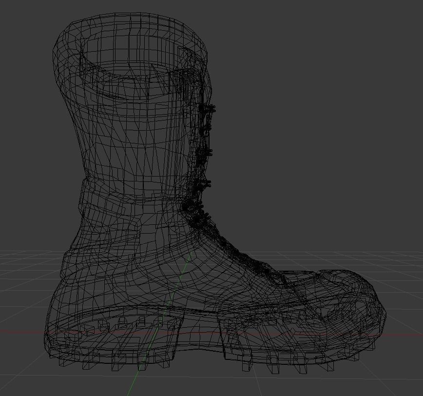 Hiking Boot Low-poly 3D model_5