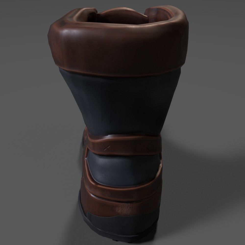 Hiking Boot Low-poly 3D model_2