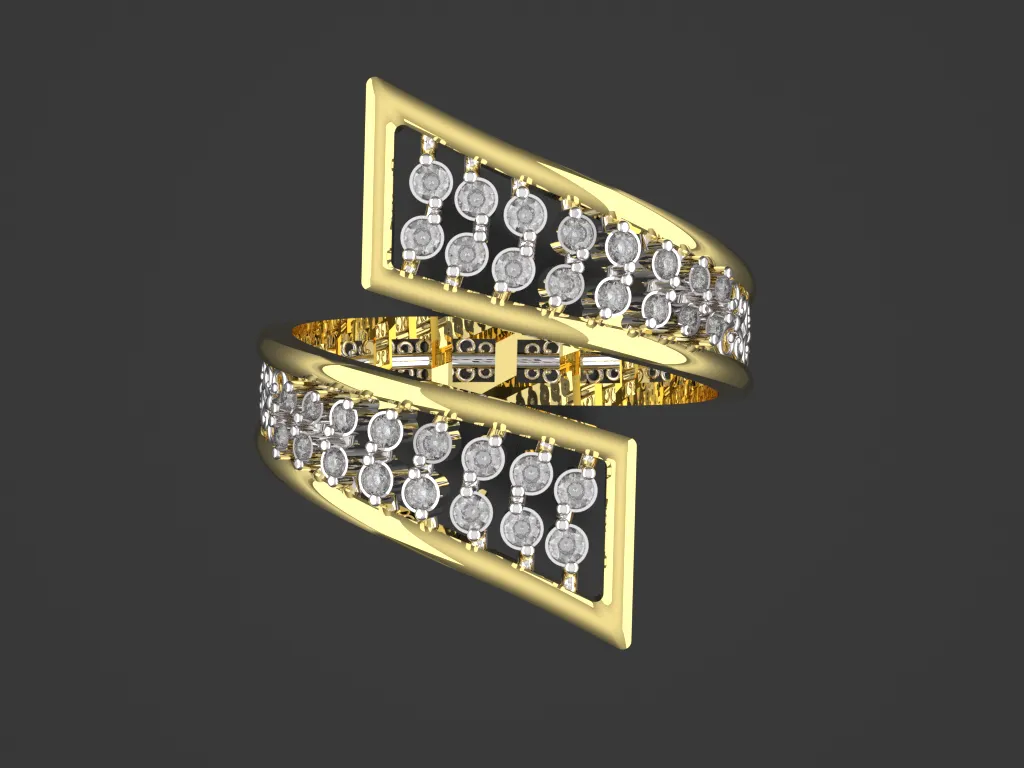 Grand Open Front Diamond Ring Free 3D print model