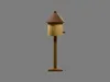 3D model Wooden Garden Birdhouse with Brown Pyramidal Roof VR / AR ...