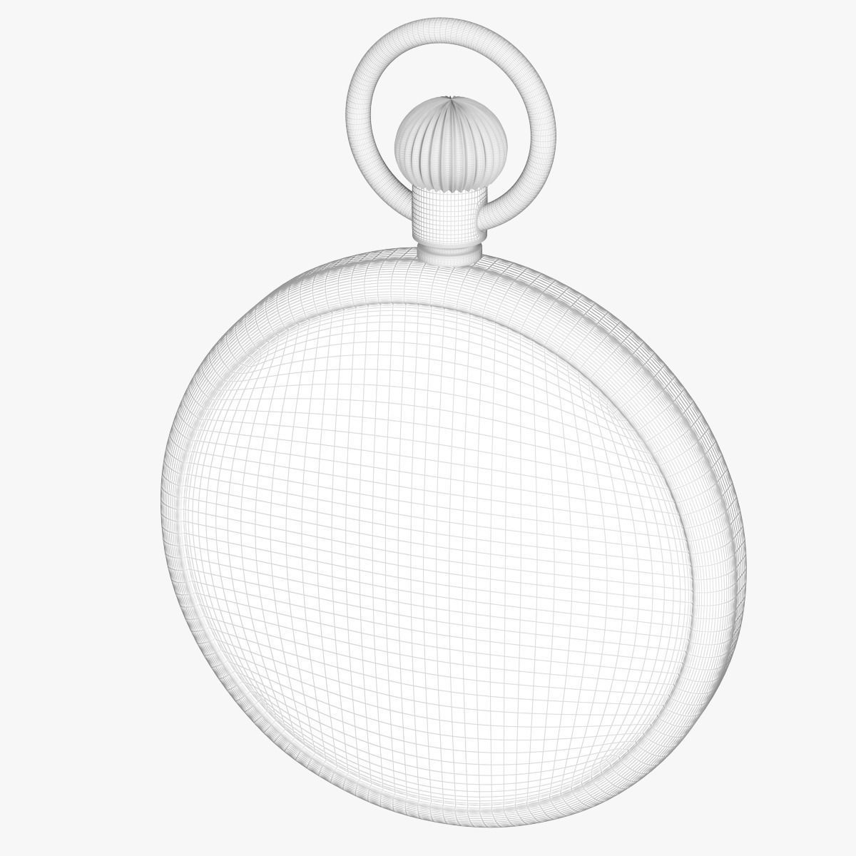 Gold pocket watch with a dial Europe 3D model_3