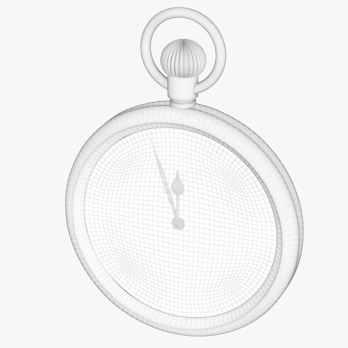 Gold pocket watch with a dial Europe 3D model_4