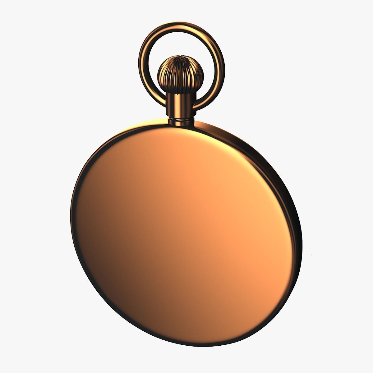 Gold pocket watch with a dial Europe 3D model_2