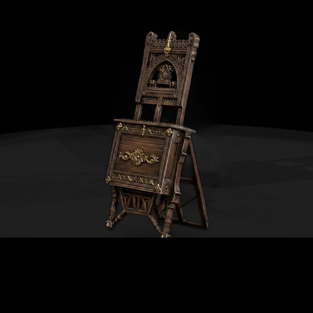 Ornate Gothic Revival Artist Easel Prop for Diora 3D print model