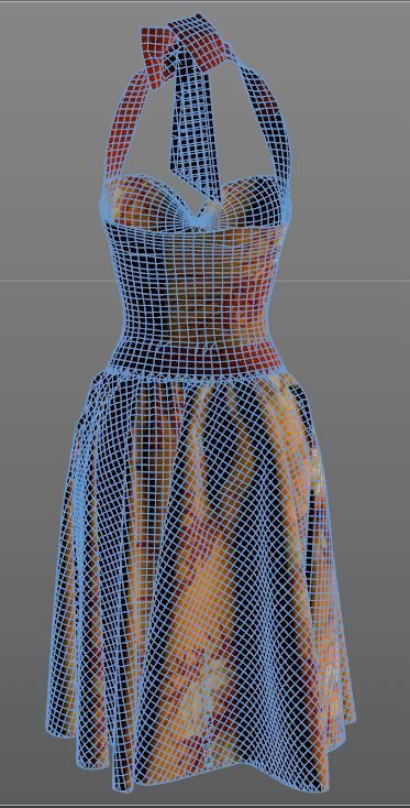 Stylish Designer Women Dress with bow 3D model  3D model_10