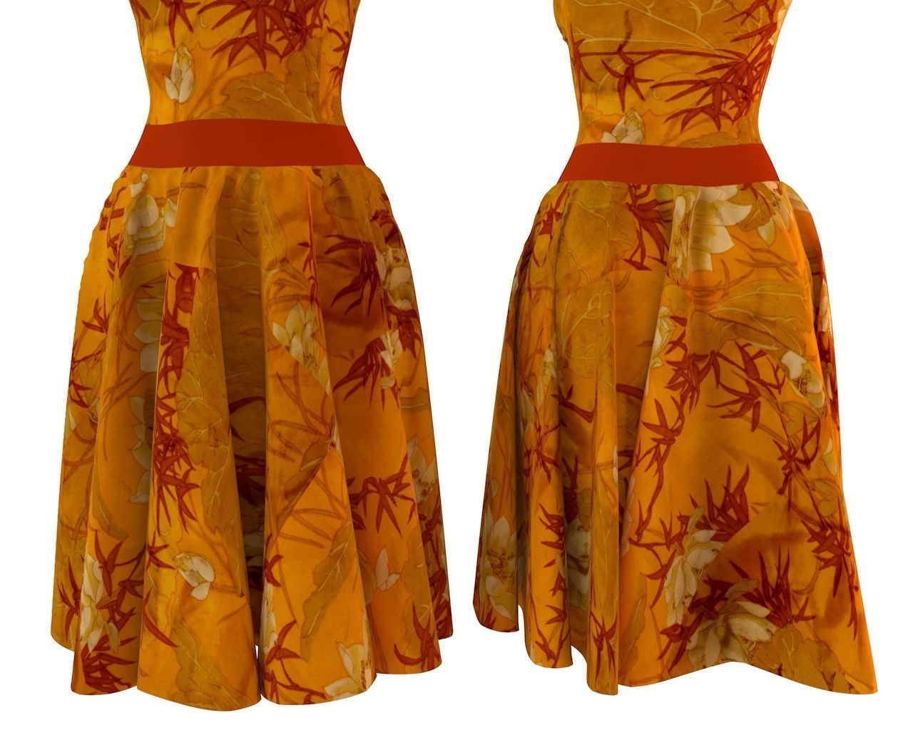 Stylish Designer Women Dress with bow 3D model  3D model_2