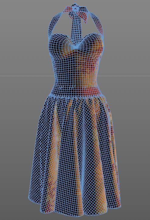 Stylish Designer Women Dress with bow 3D model  3D model_11