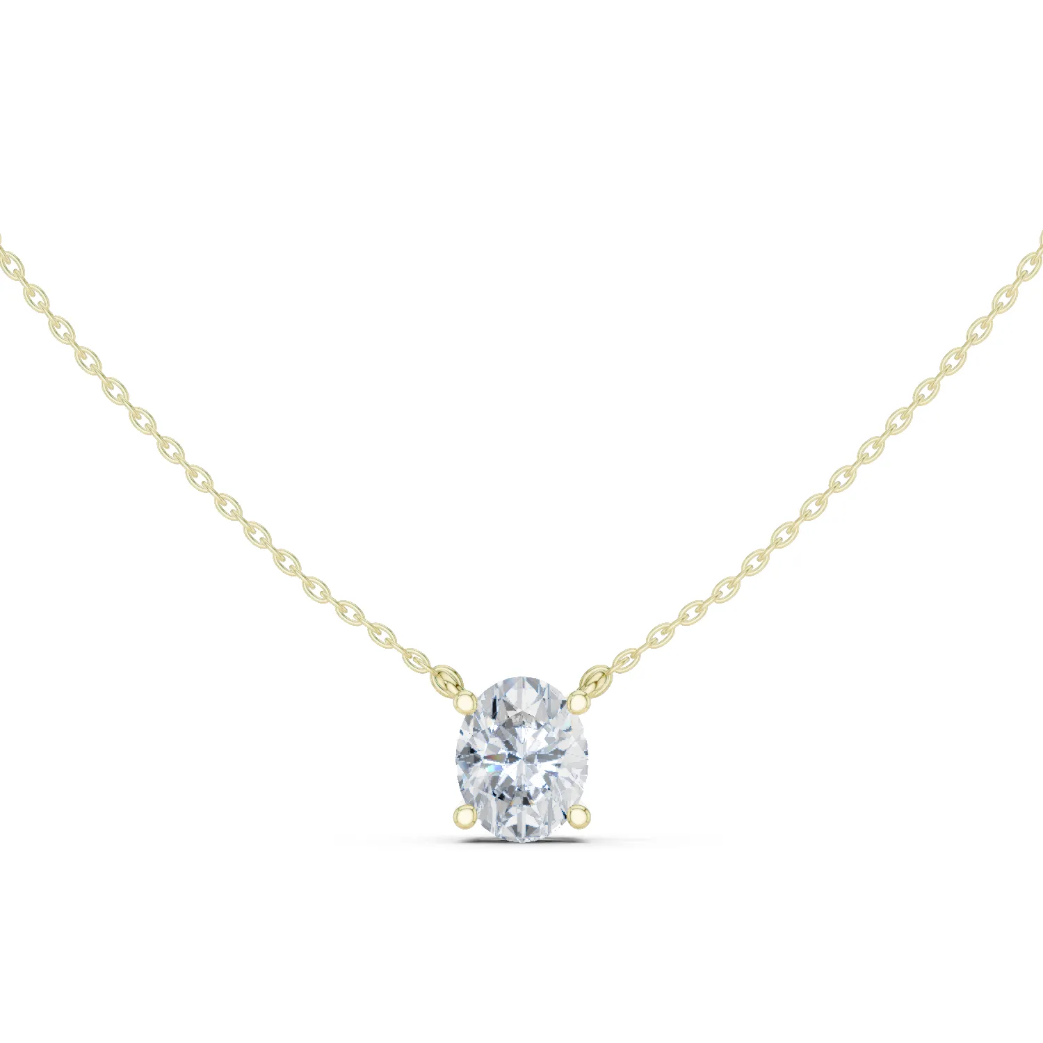 Oval Diamond Necklace 3D print model