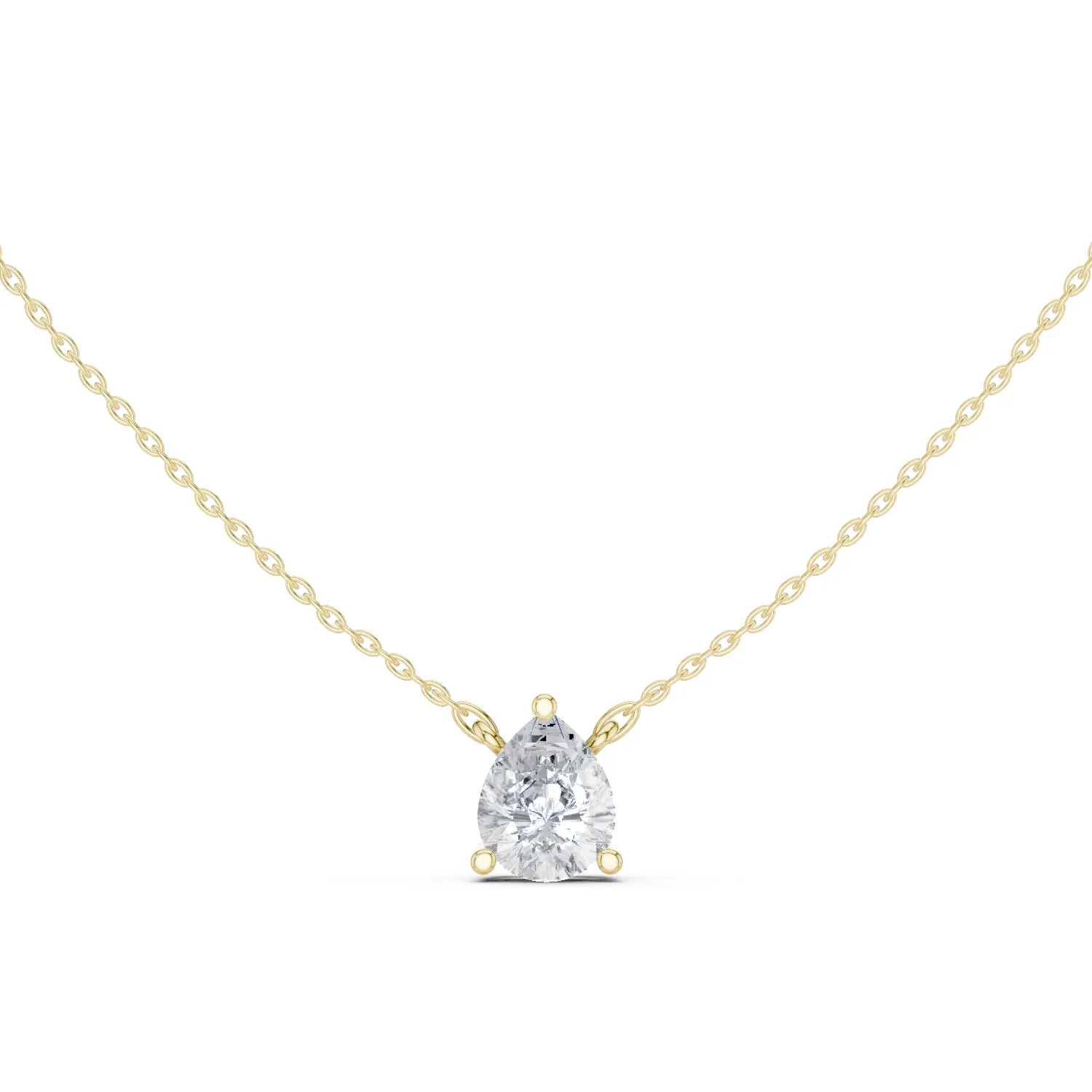 Pear Solitaire Diamond Necklace 3D print model