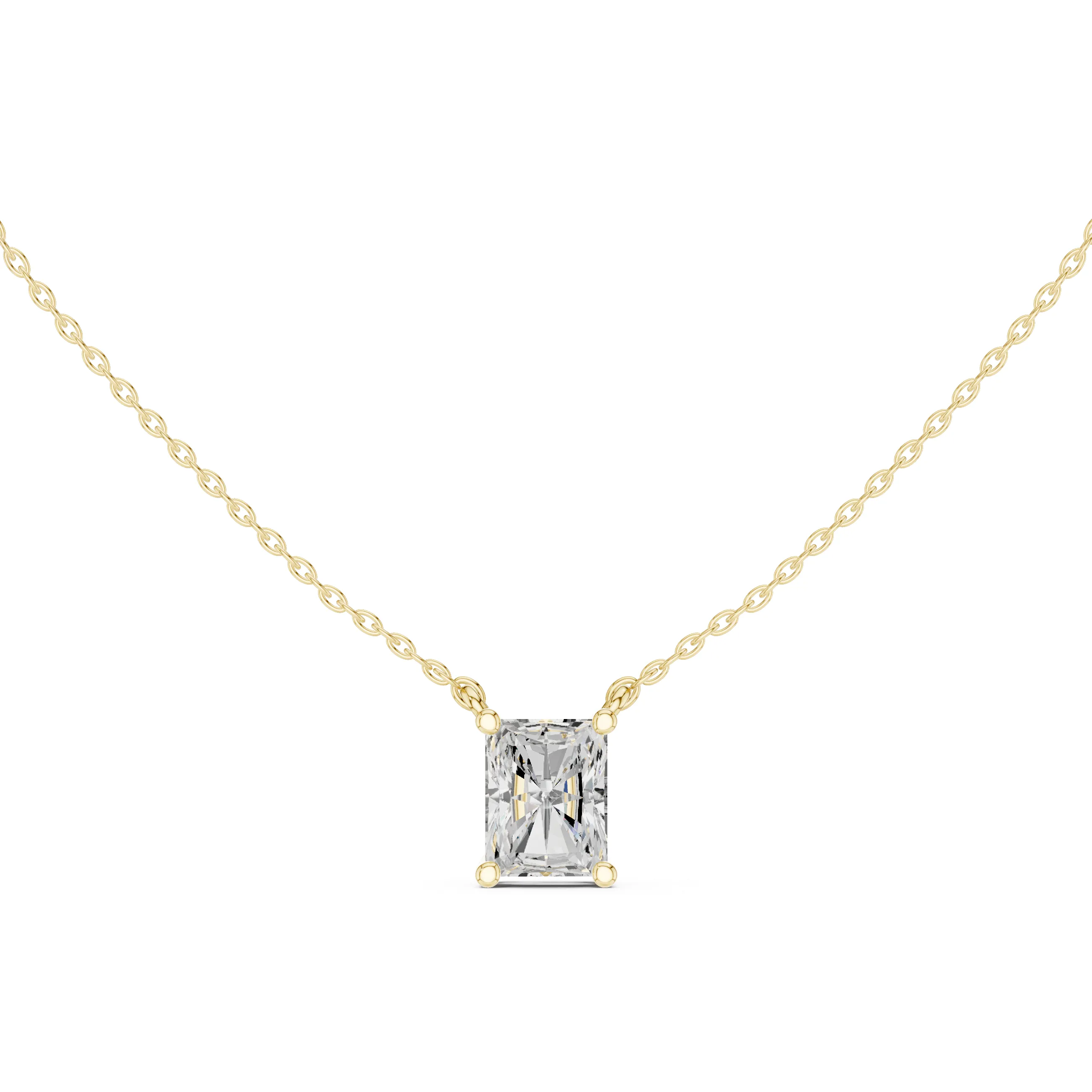 Radiant Solitaire Diamond Necklace 3D print model