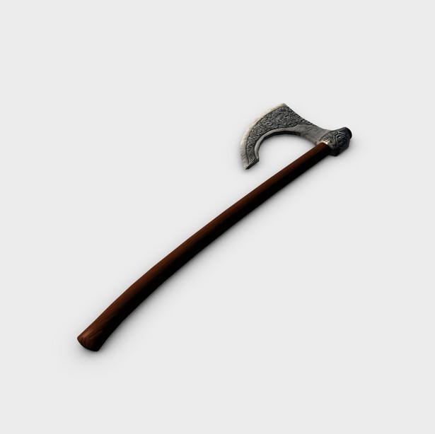 Old axe Low-poly 3D model_4