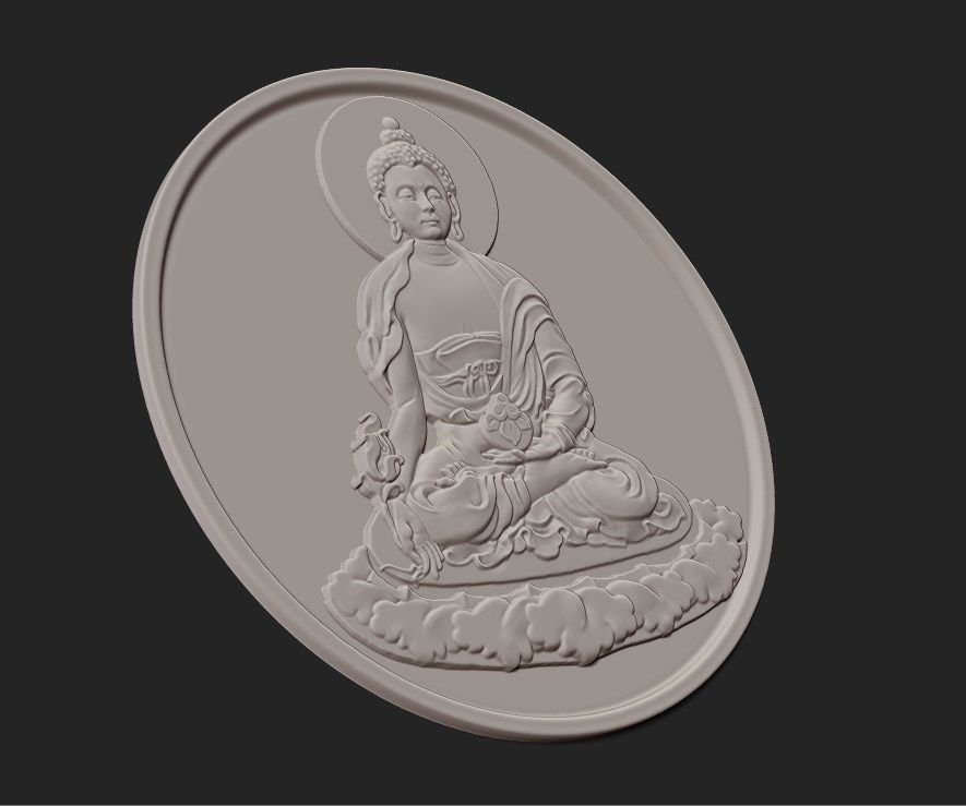 Buddha coin 3D print model_3