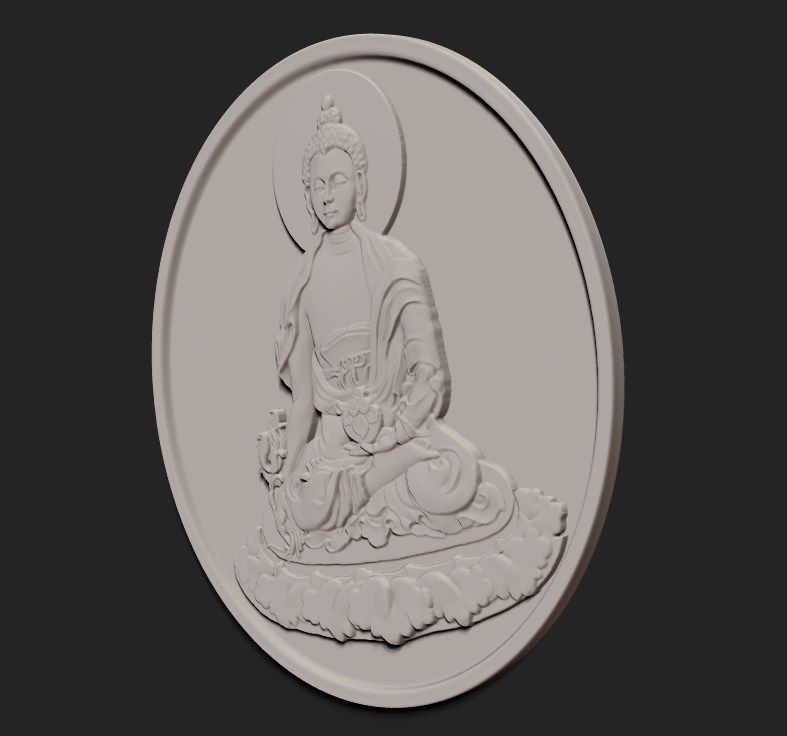 Buddha coin 3D print model_2