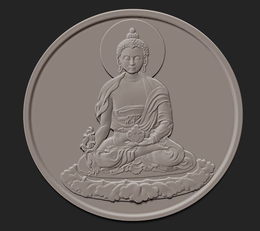 Buddha coin 3D print model_0
