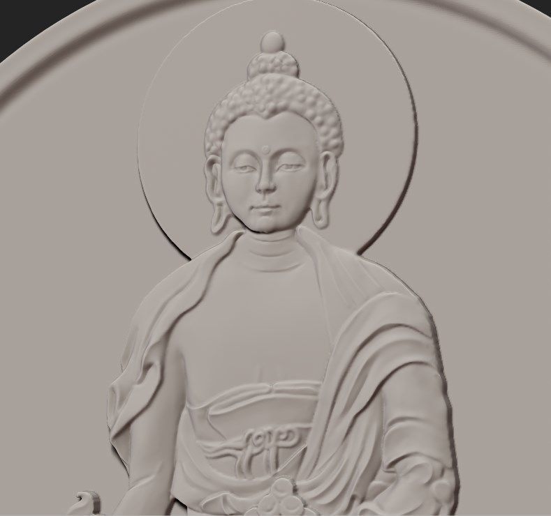 Buddha coin 3D print model_1