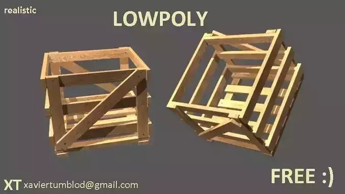 Lowpoly crate two wooden crates