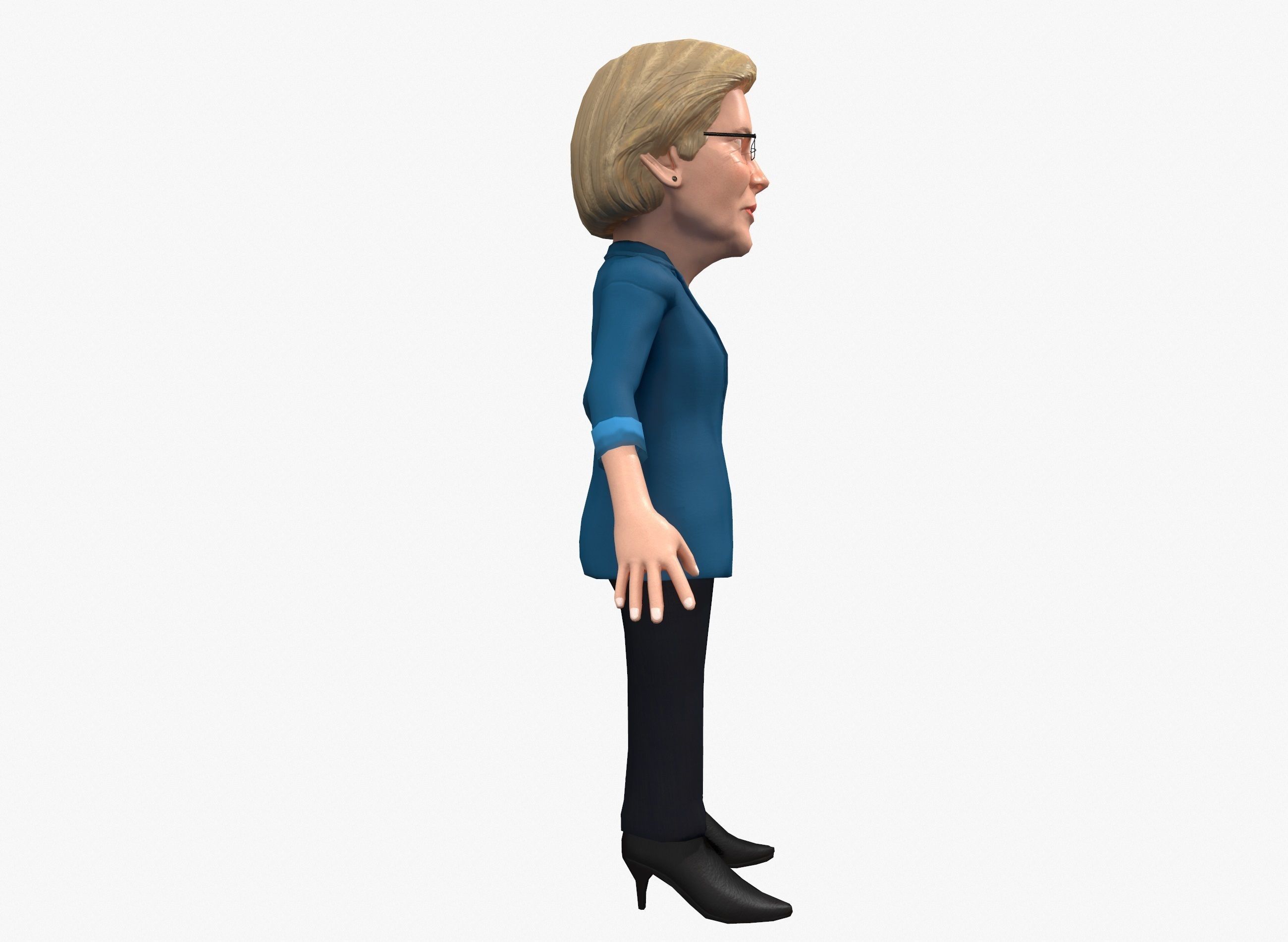 Elizabeth Warren caricature Free low-poly 3D model_7