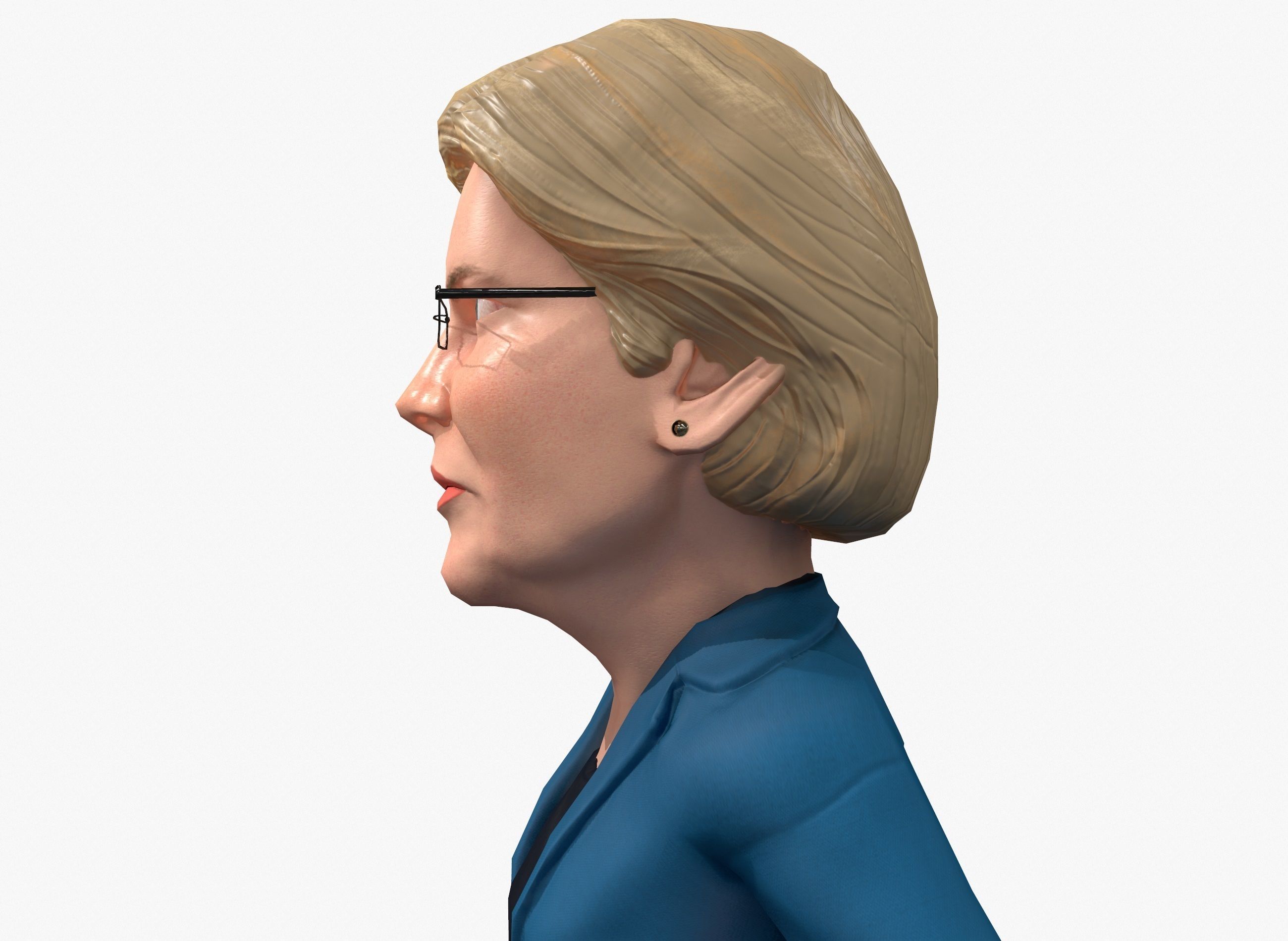Elizabeth Warren caricature Free low-poly 3D model_4