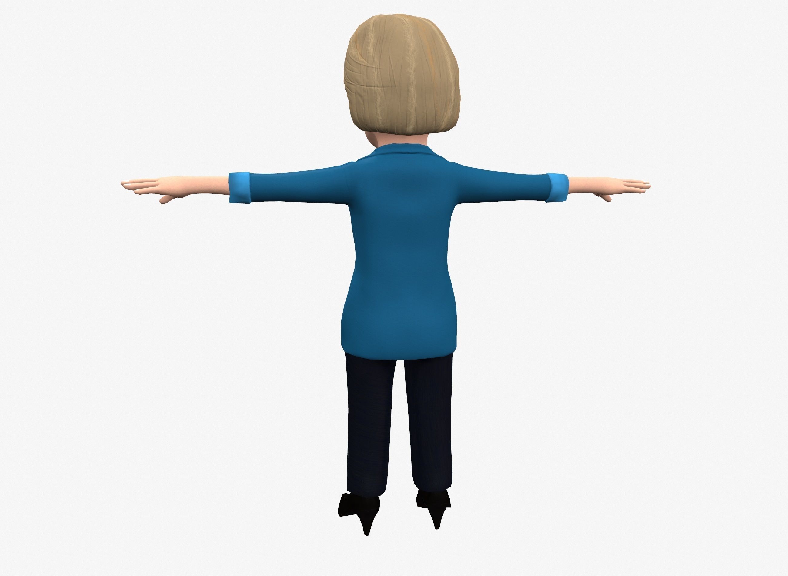 Elizabeth Warren caricature Free low-poly 3D model_11