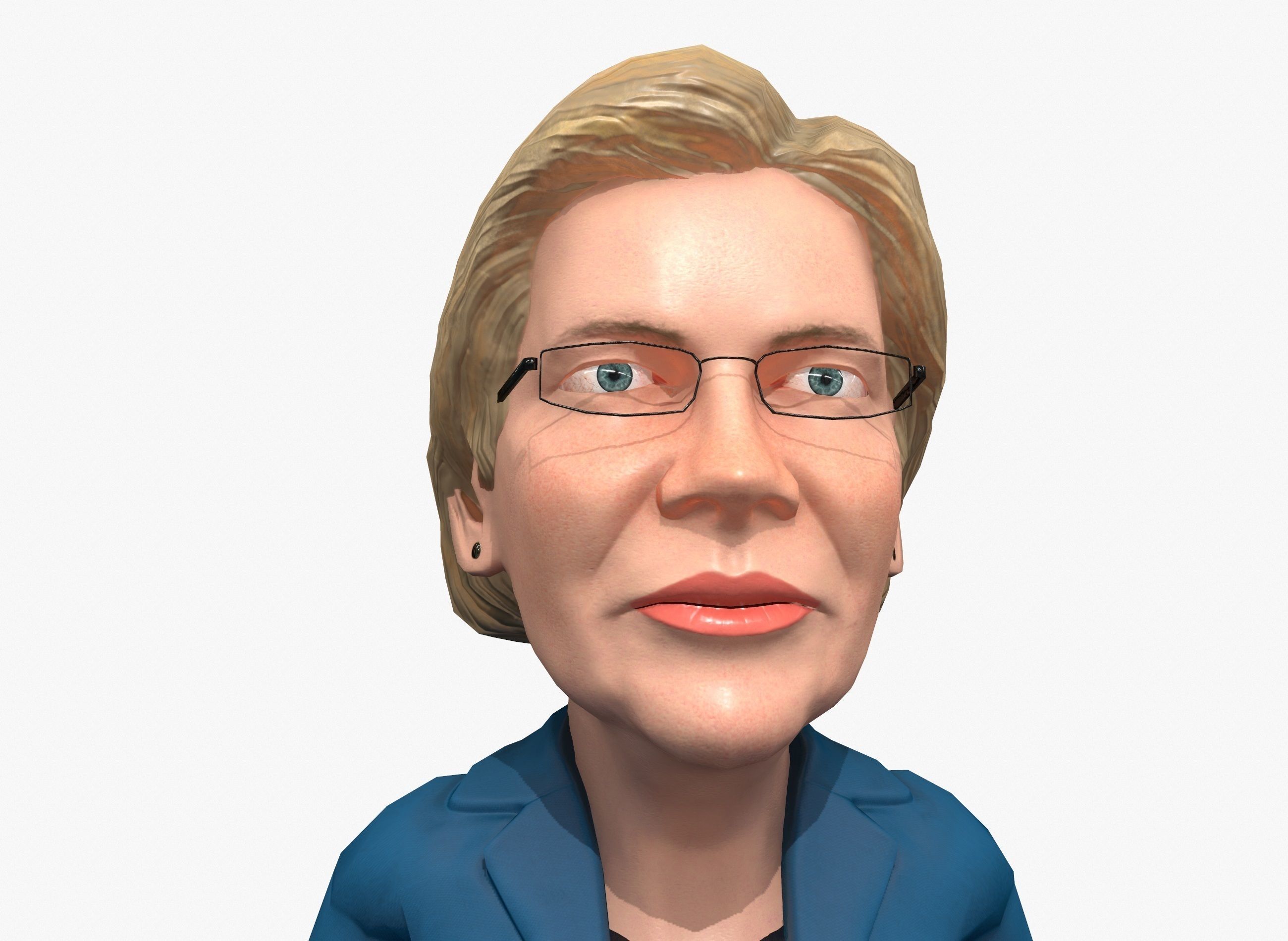 Elizabeth Warren caricature Free low-poly 3D model_2