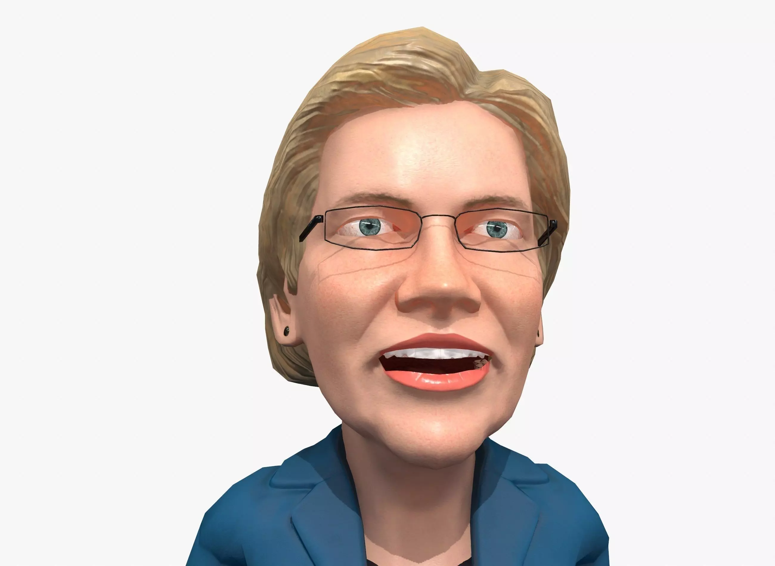 Elizabeth Warren caricature Free low-poly 3D model_0