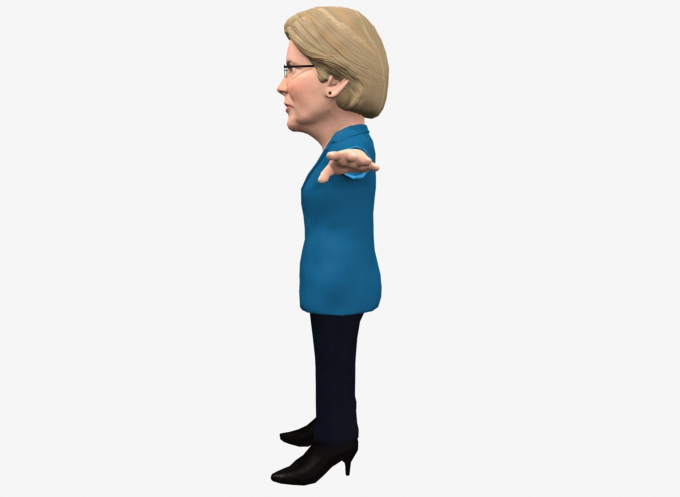 Elizabeth Warren caricature Free low-poly 3D model_10