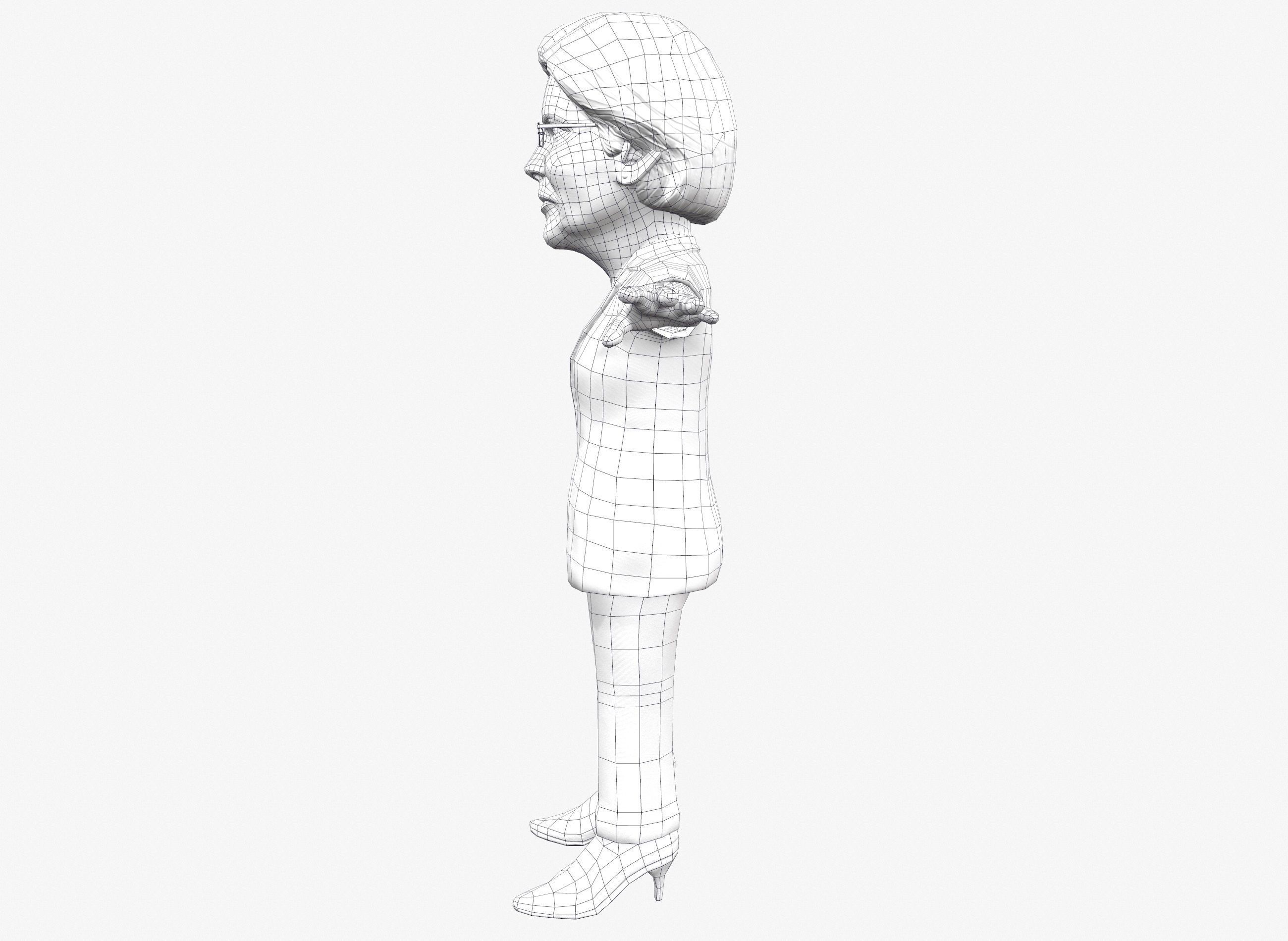 Elizabeth Warren caricature Free low-poly 3D model_13