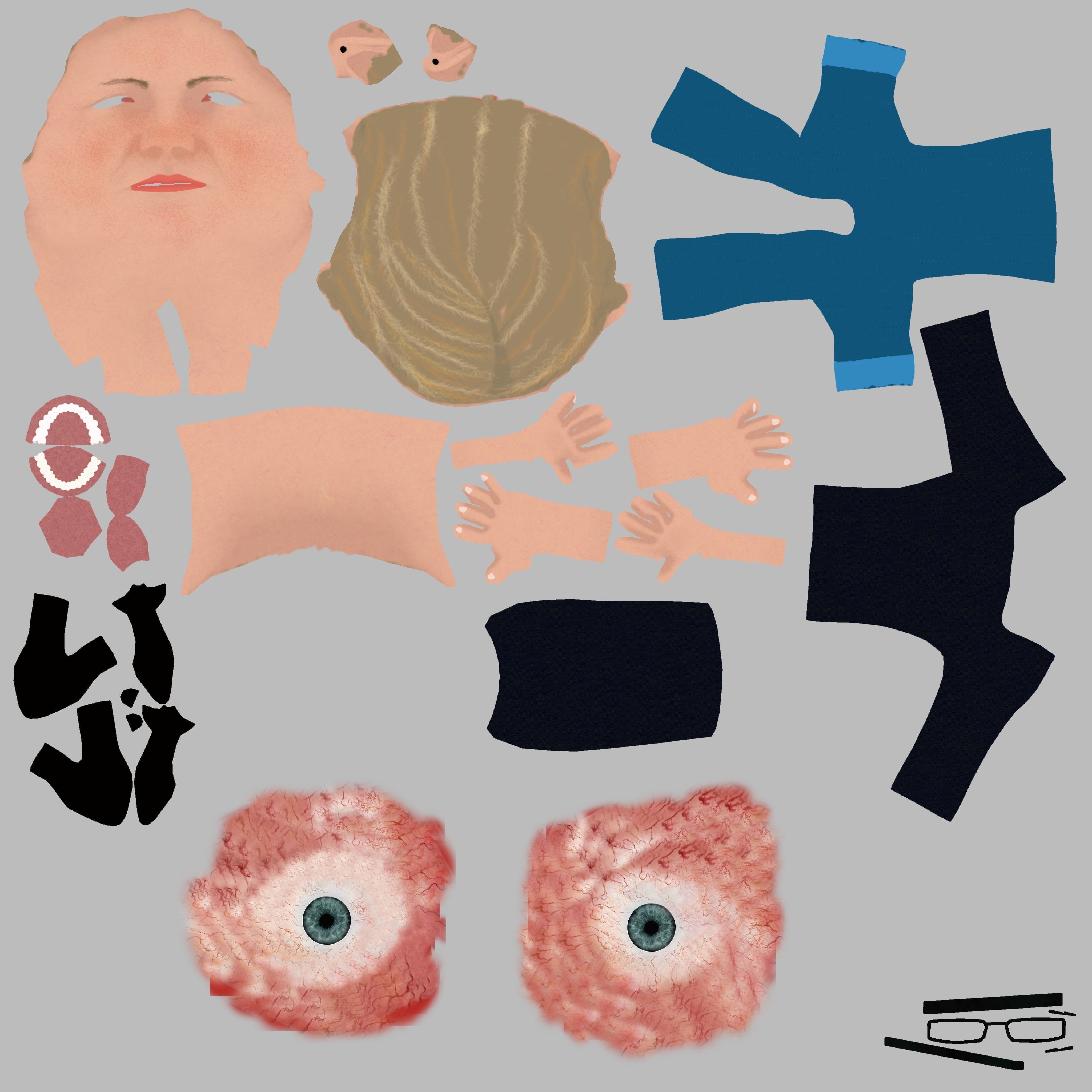 Elizabeth Warren caricature Free low-poly 3D model_15