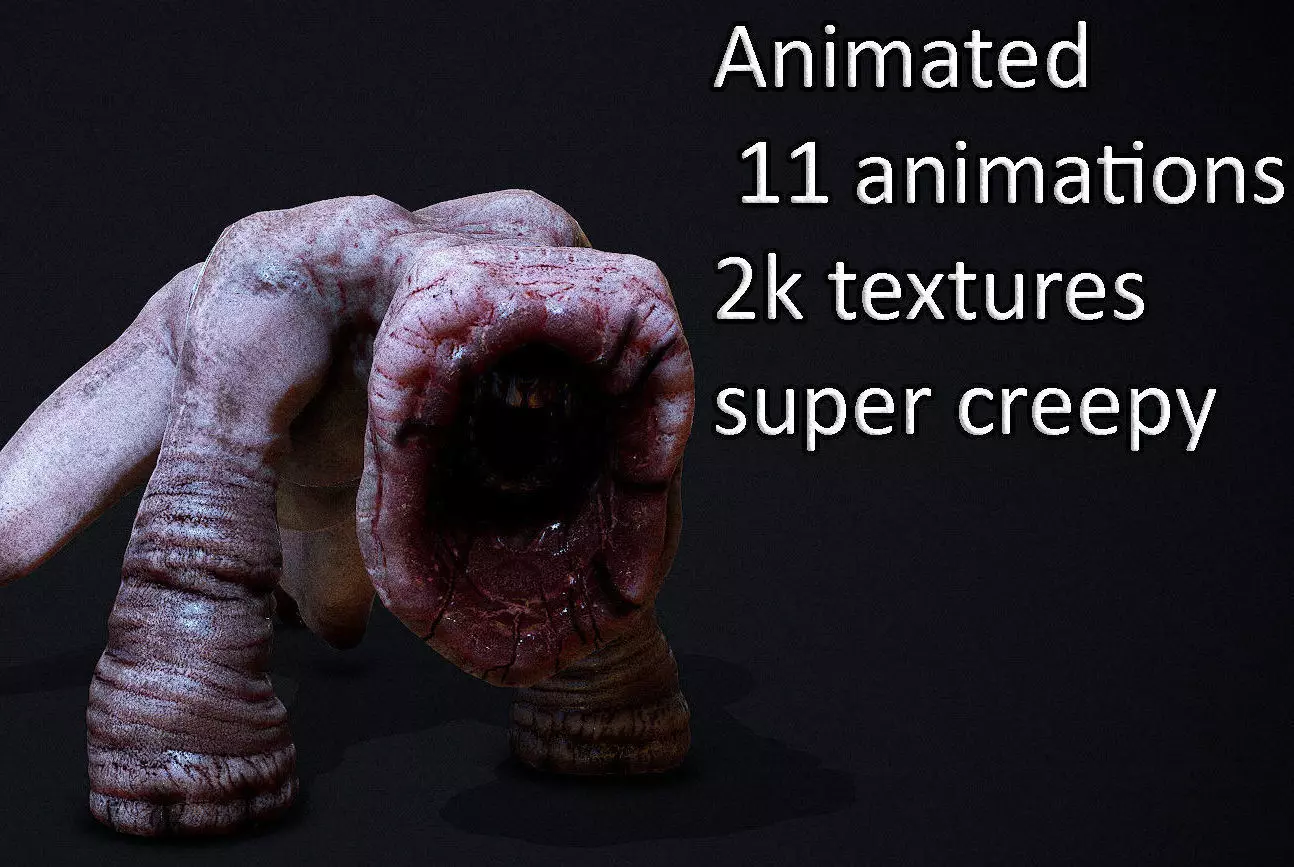 horror monster ANIMATED AAA Low-poly 3D model_0