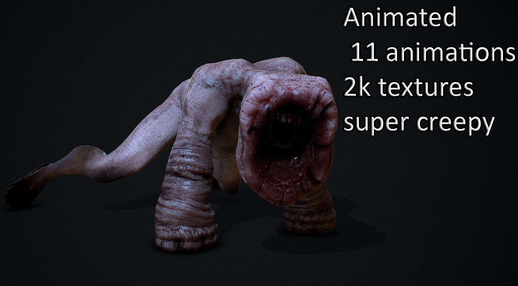 horror monster ANIMATED AAA Low-poly 3D model_4