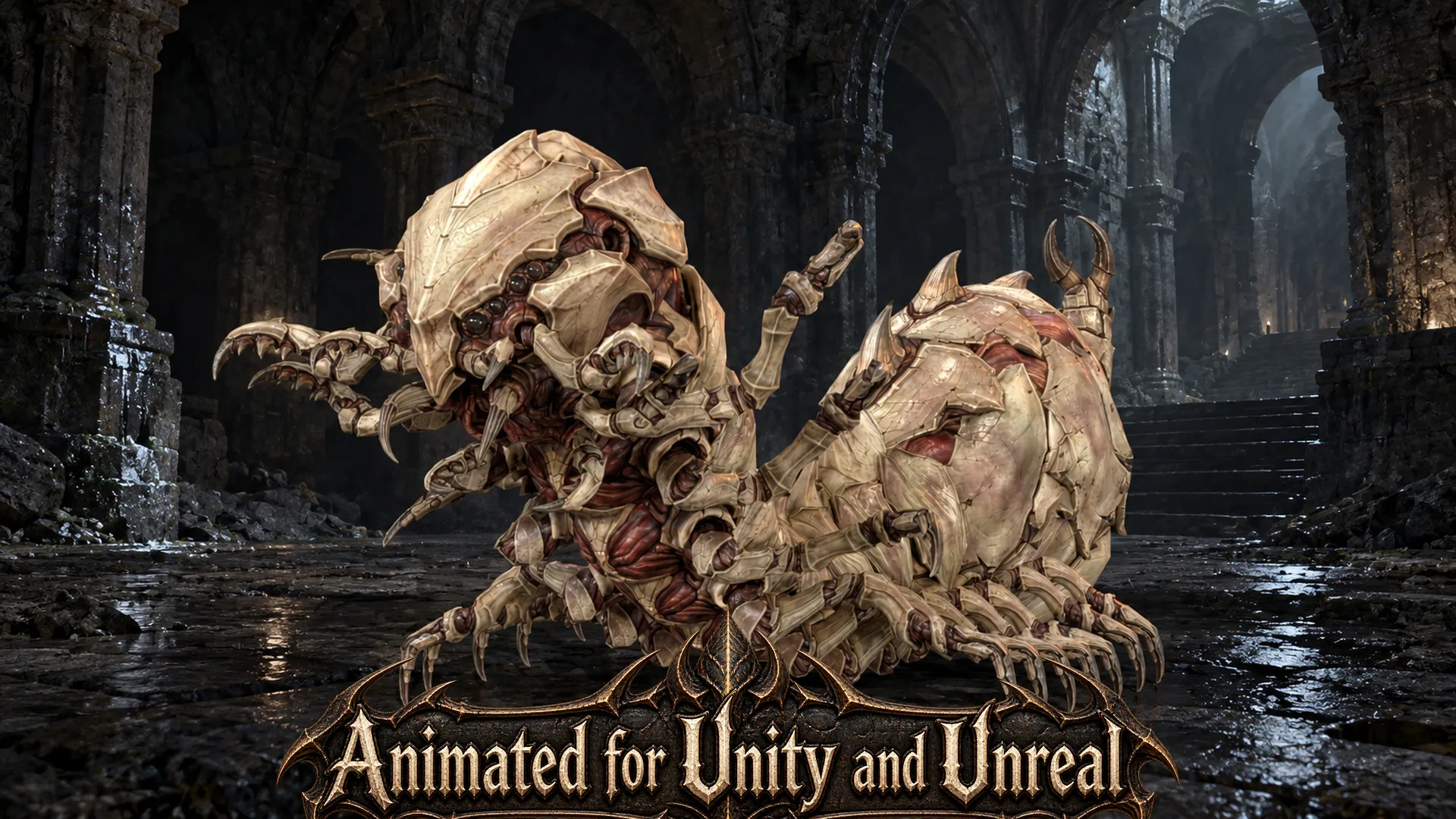 Broodmother Centipede Queen Low-poly 3D model