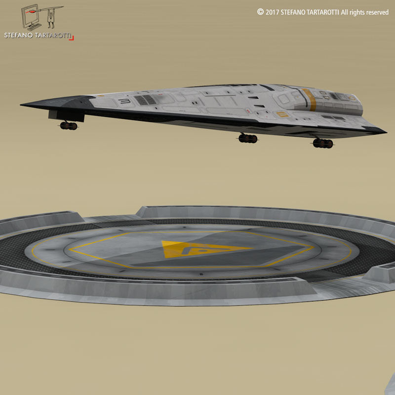 shuttle sci-fi 3D model_5