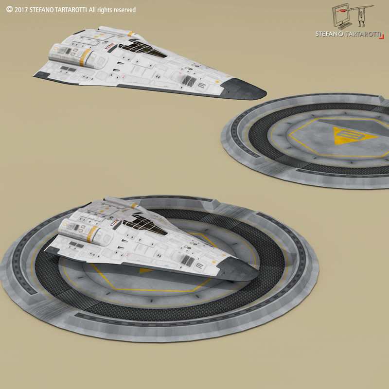 shuttle sci-fi 3D model_4