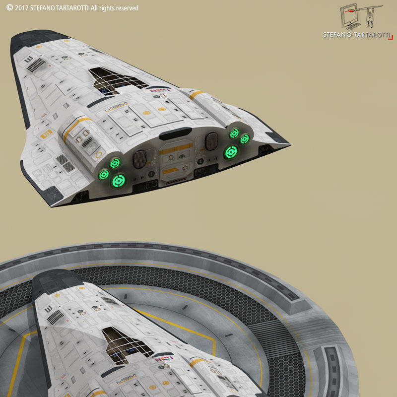 shuttle sci-fi 3D model_2