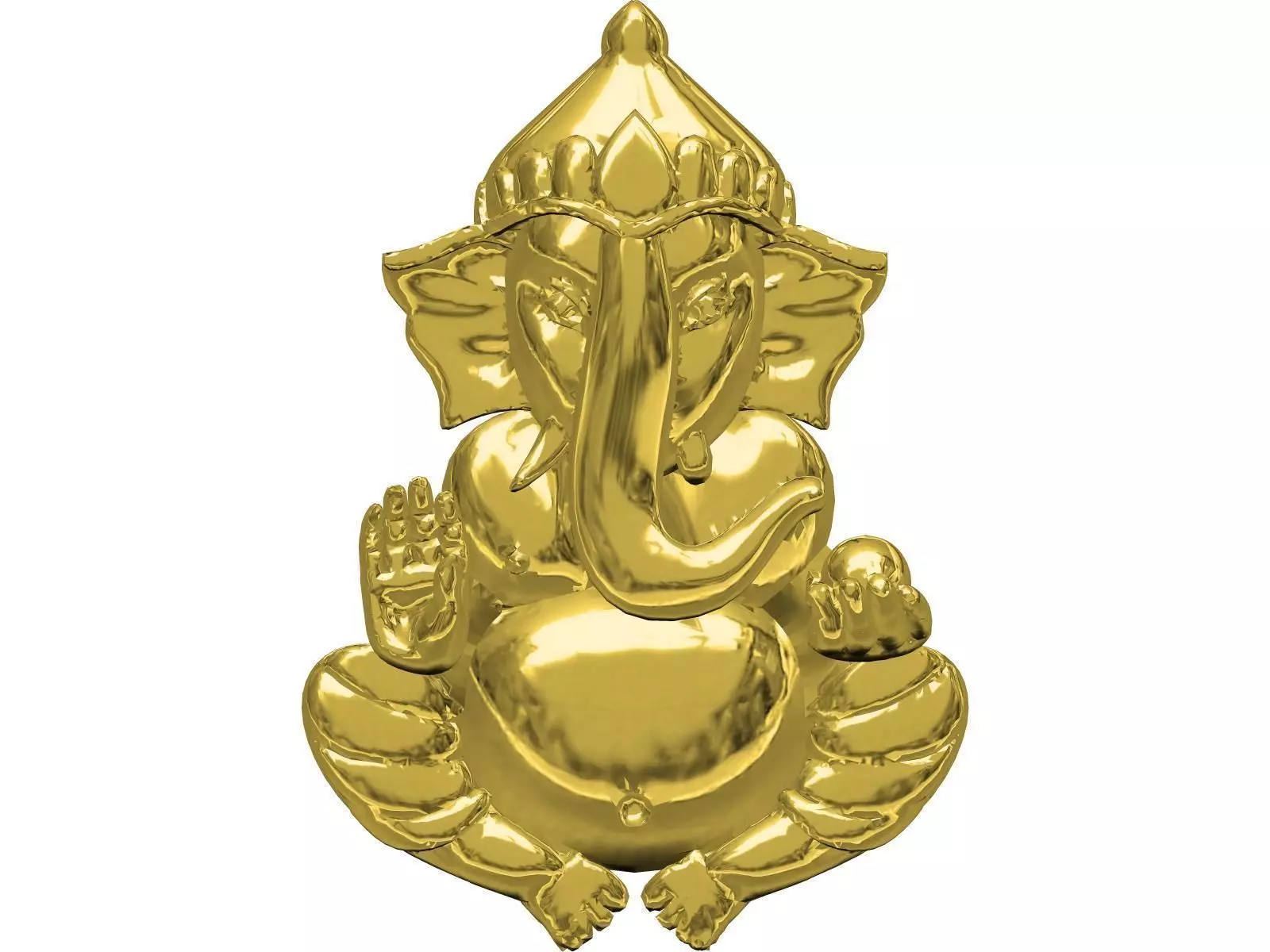 Ganeshji Pendent Gold Free 3D print model