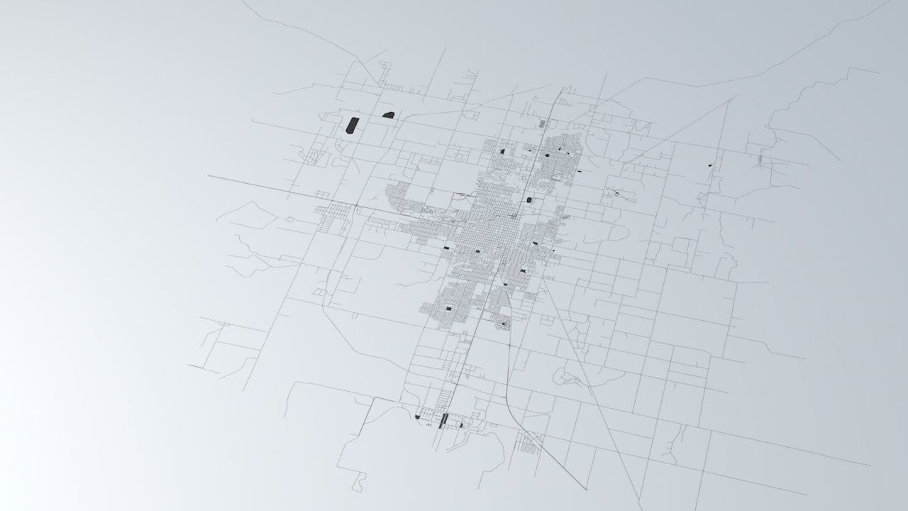 Roswell Road Network and Streets 3D model_1