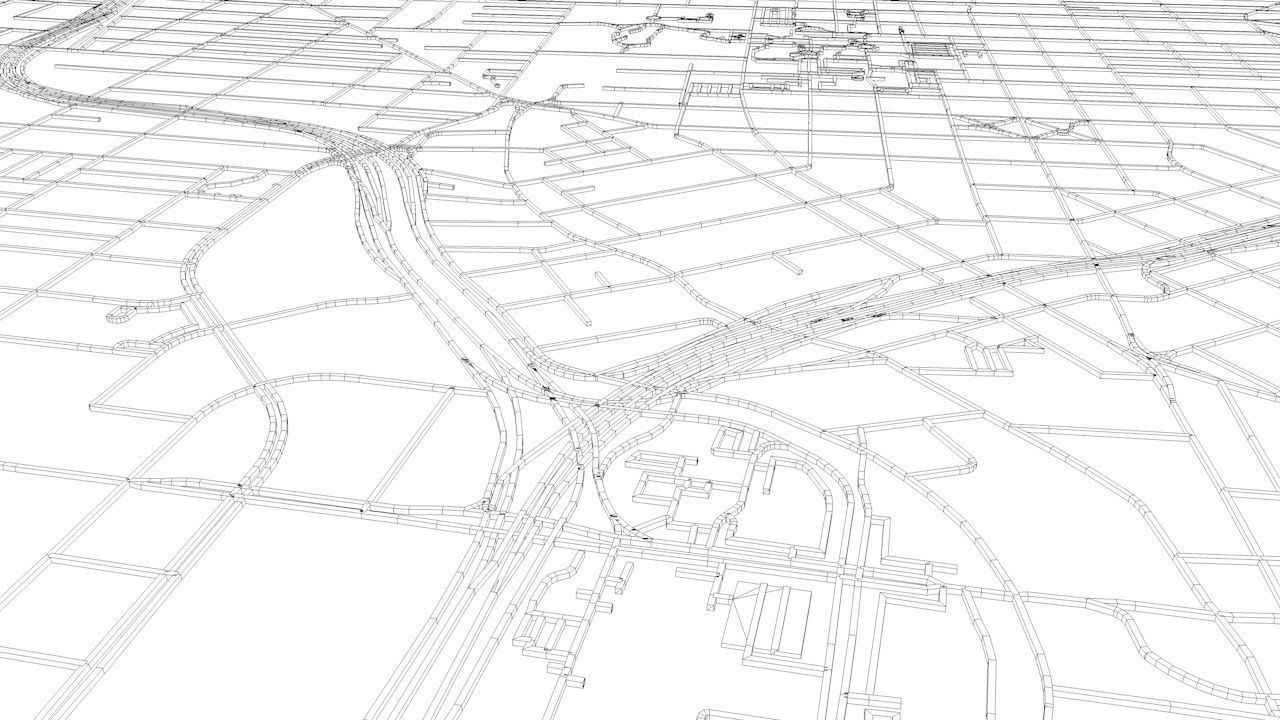 San Antonio Road Network and Streets 3D model_7