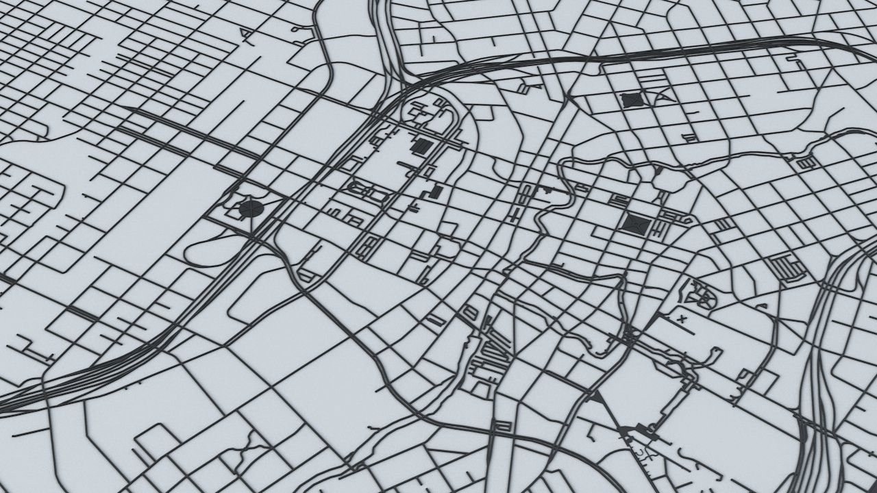 San Antonio Road Network and Streets 3D model_4