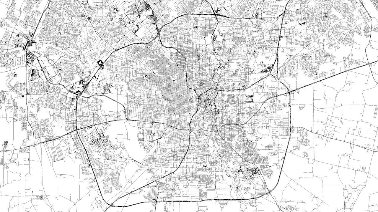 San Antonio Road Network and Streets 3D model_9