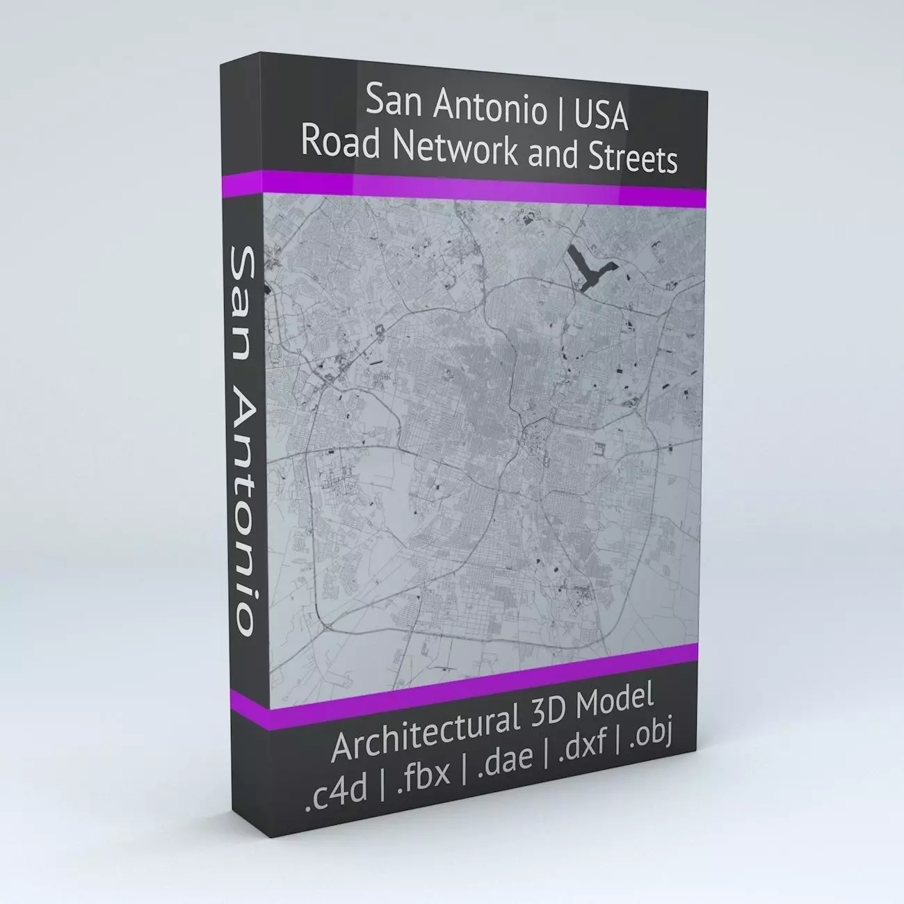 San Antonio Road Network and Streets 3D model_0