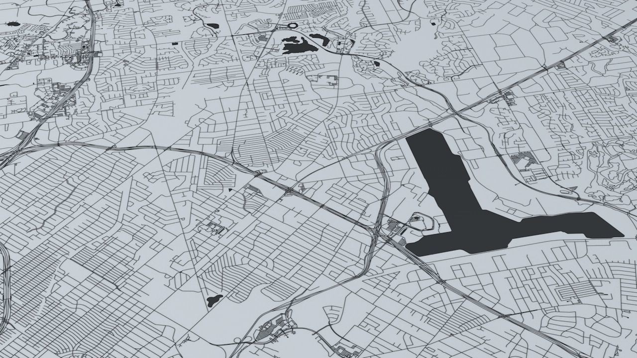 San Antonio Road Network and Streets 3D model_1