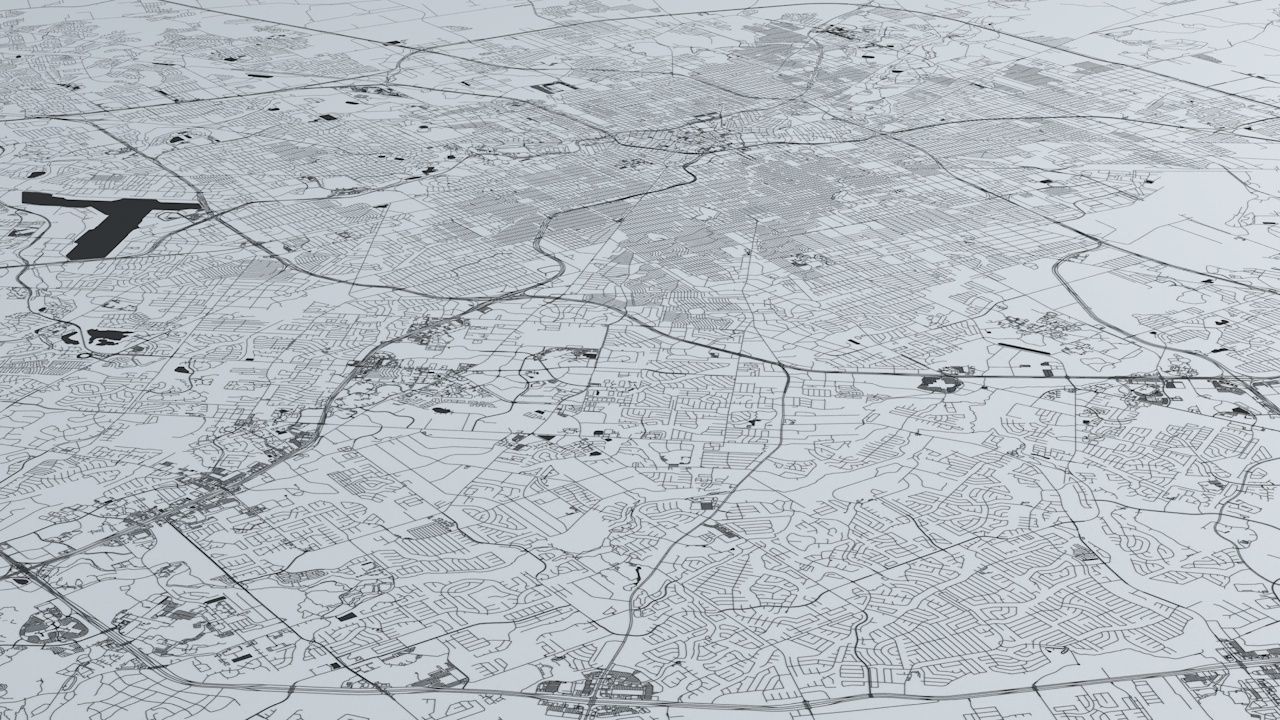 San Antonio Road Network and Streets 3D model_3