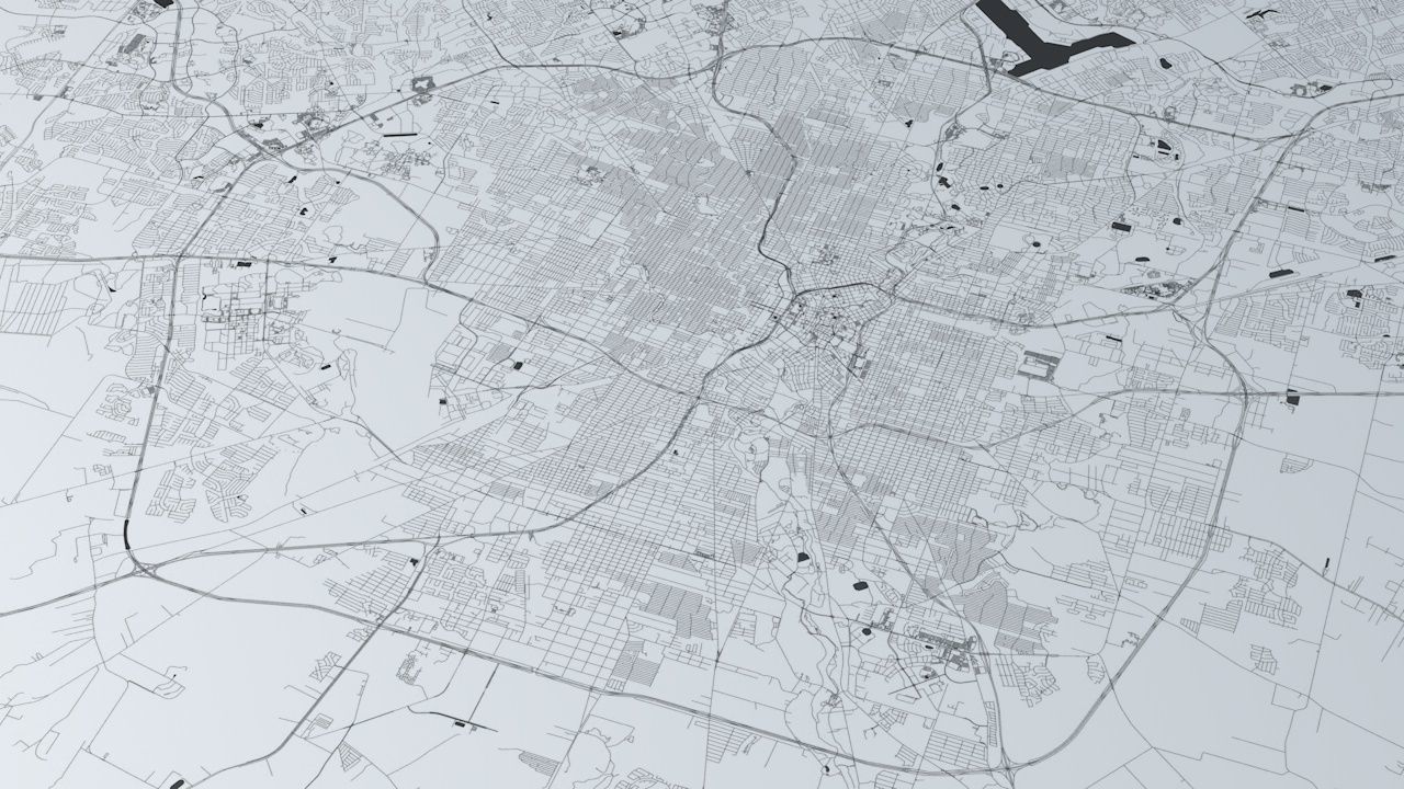 San Antonio Road Network and Streets 3D model_2