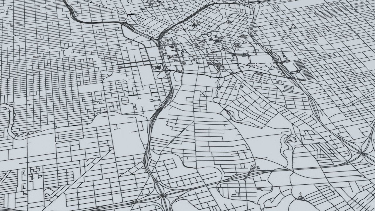 San Antonio Road Network and Streets 3D model_5