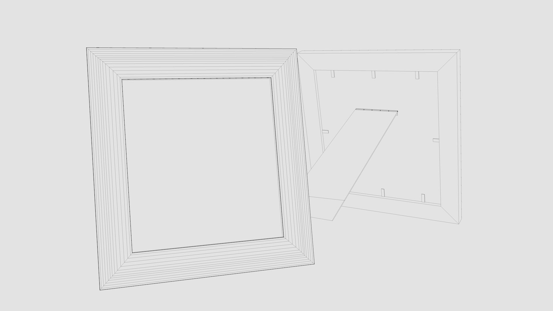 Picture frame Low-poly 3D model_3