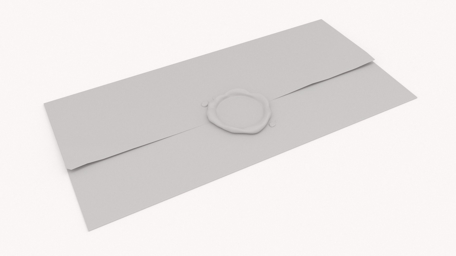 Wax Stamp Letter Low-poly 3D model_1