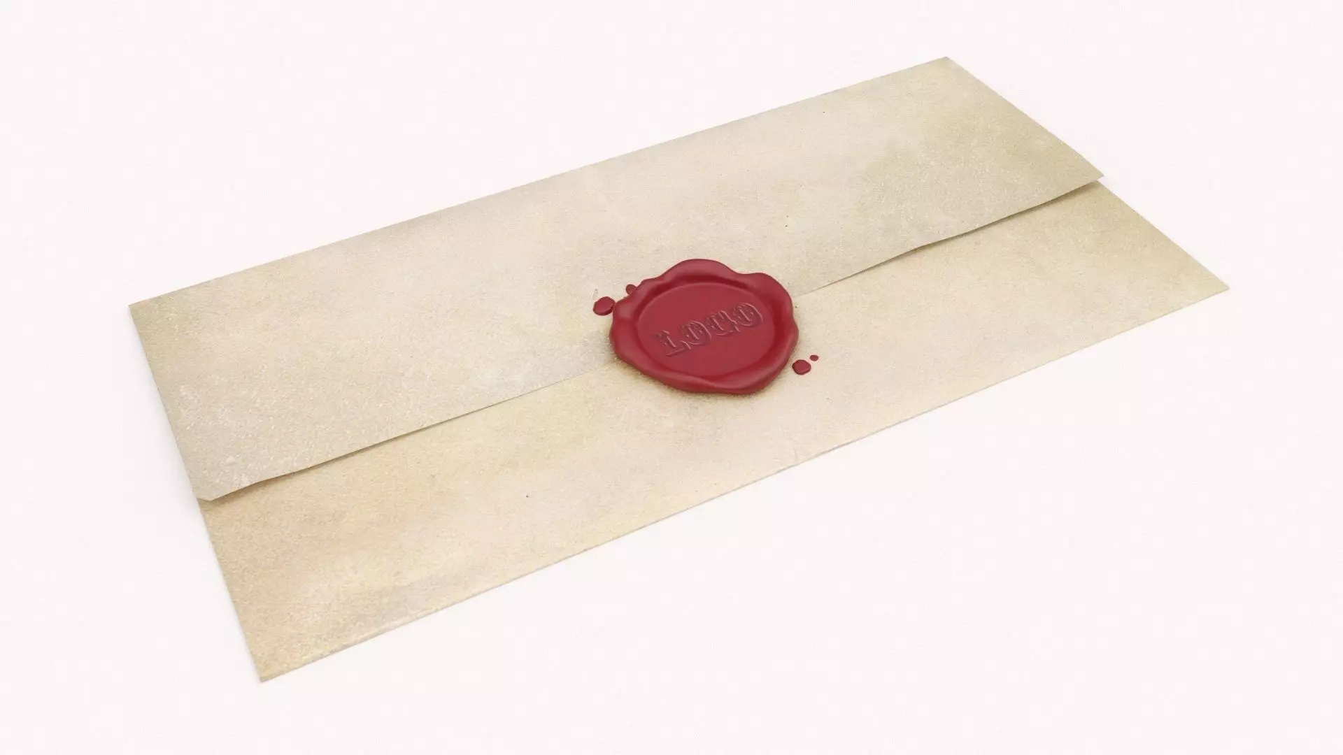 Wax Stamp Letter Low-poly 3D model_0