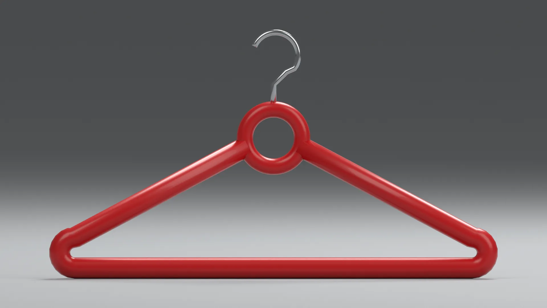 Red Tubular Clothes Hanger with Silver Hook Low-poly 3D model